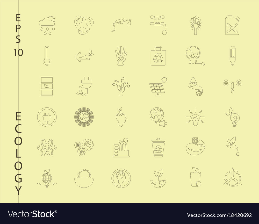 Green ecology and environment icon set in format