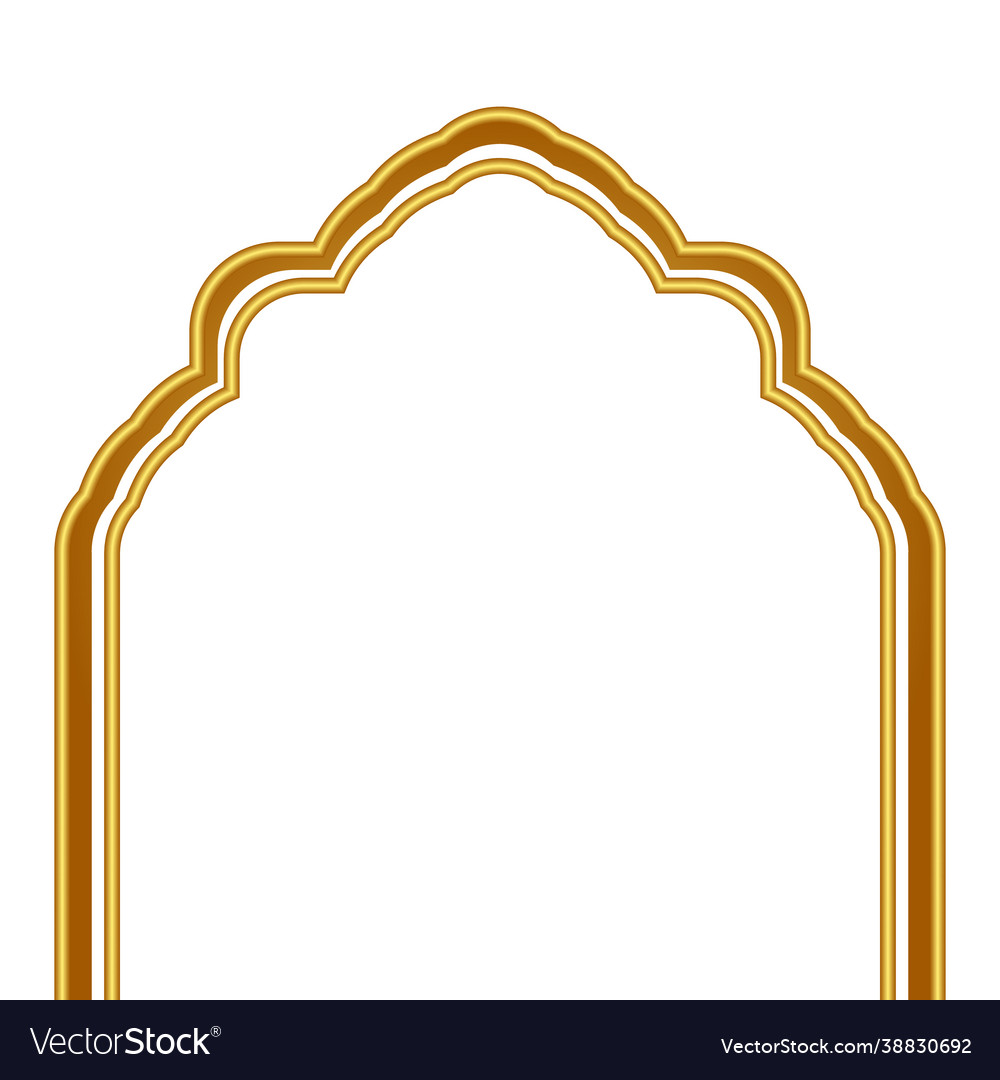 Islamic border line door mosque design Royalty Free Vector