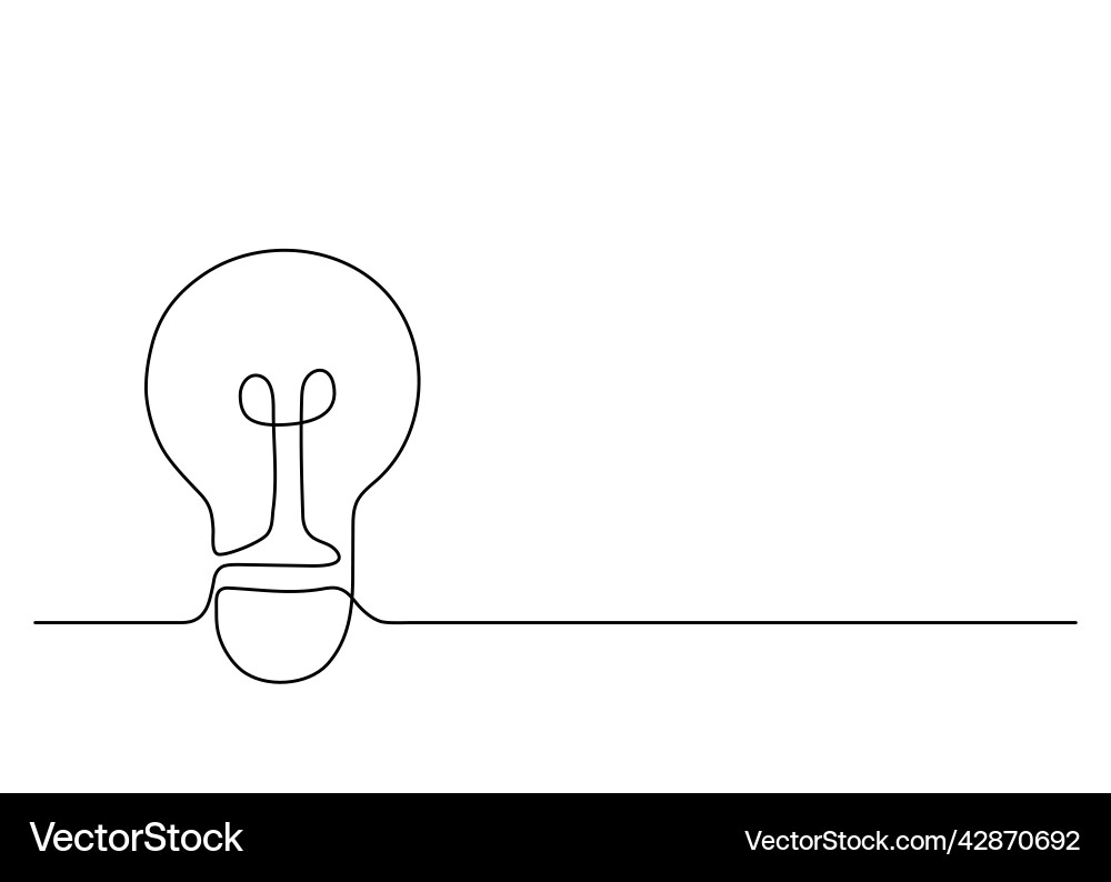 Lightbulb outline electric light bulb symbol idea Vector Image