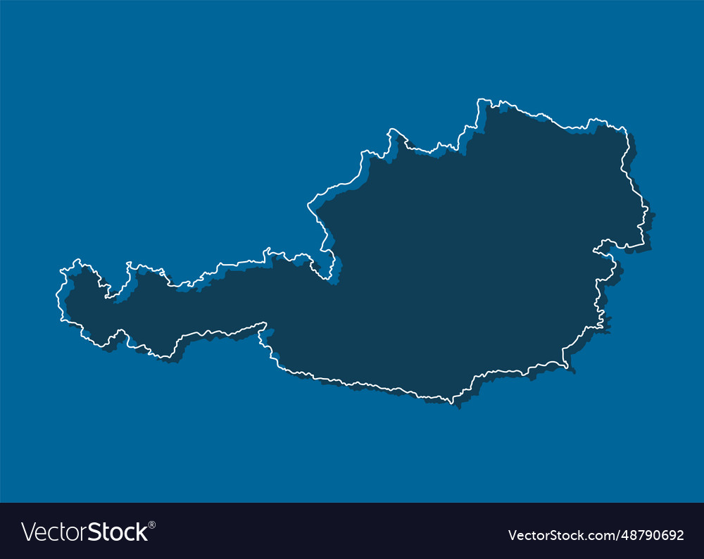 Outline map austria line border country Royalty Free Vector