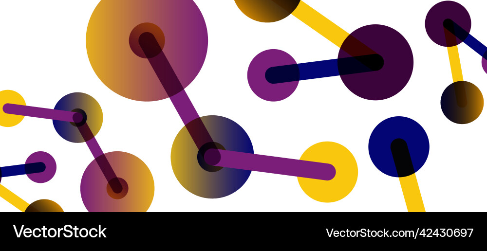 Abstract background round dots connected by lines Vector Image
