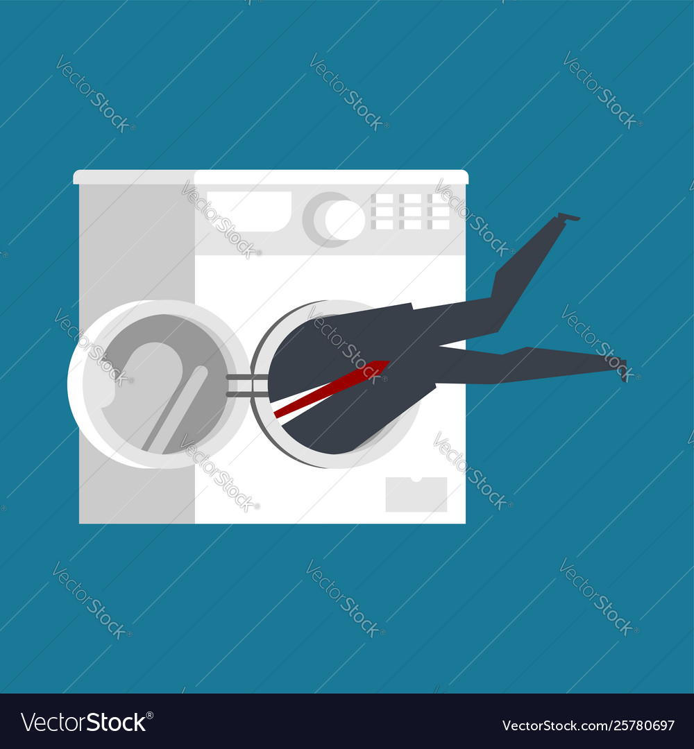 Businessman in washing machine boss is stuck Vector Image