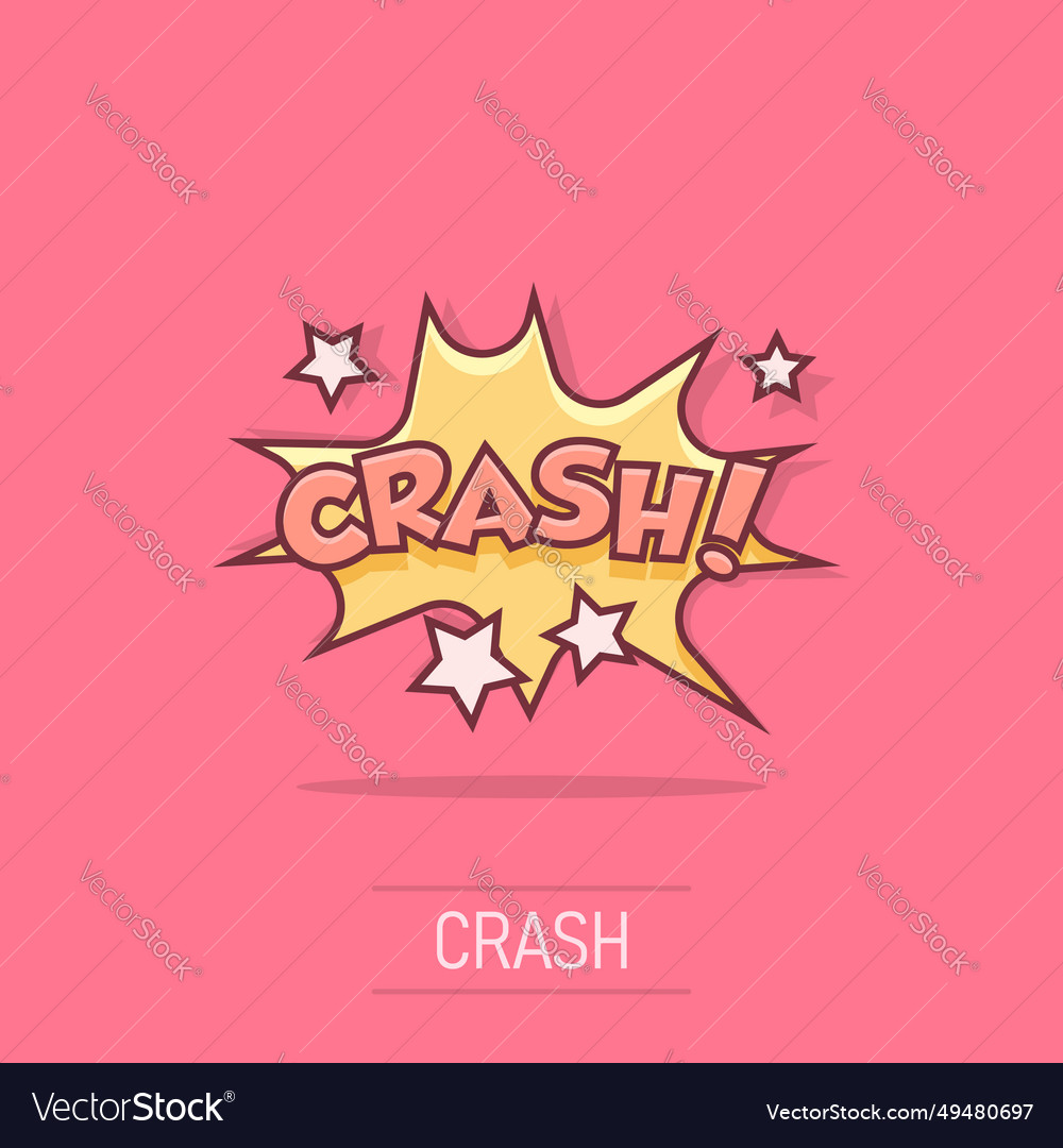 Cartoon crash comic sound effects icon Royalty Free Vector