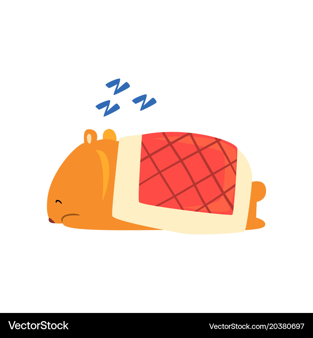 Cute Cartoon Hamster Character Snoring During Vector Image