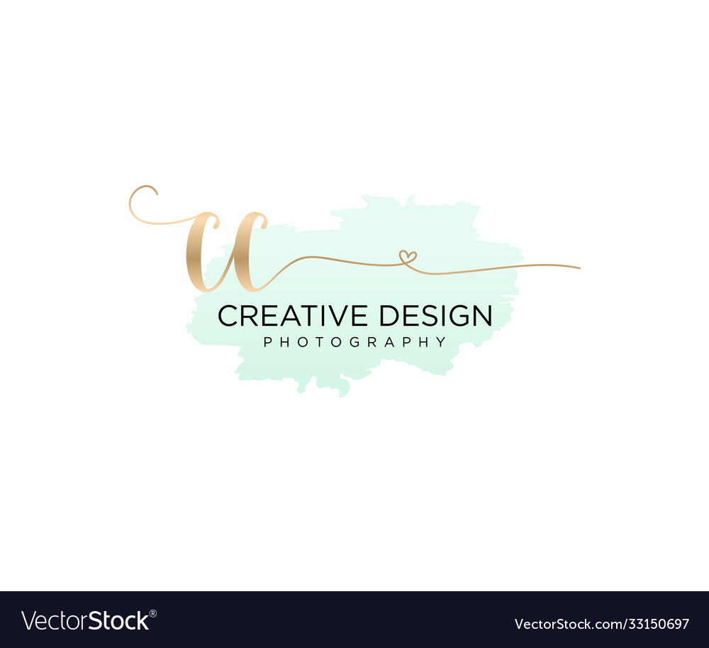 Initial cc handwriting logo with brush template Vector Image