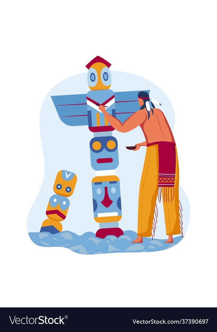 Paint idol indian religious statuette traditional vector image Paint idol indian religious statuette traditional