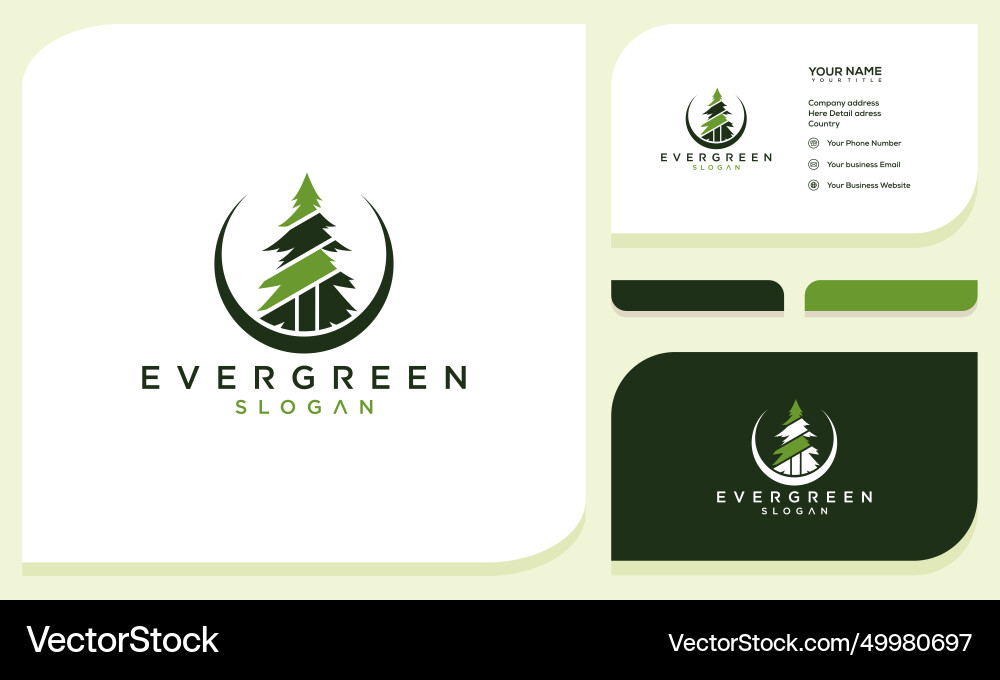 Pine tree logo template Royalty Free Vector Image