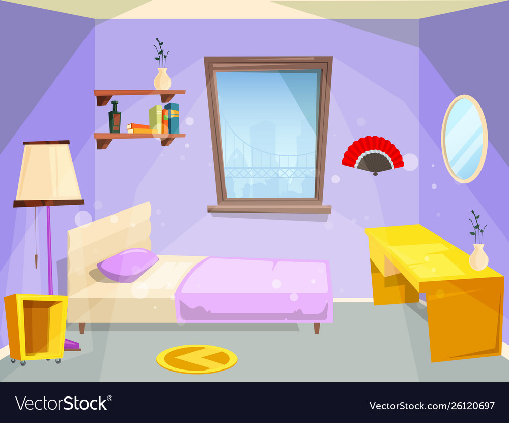 Room For Girl House Bedroom Kid Children Vector Image