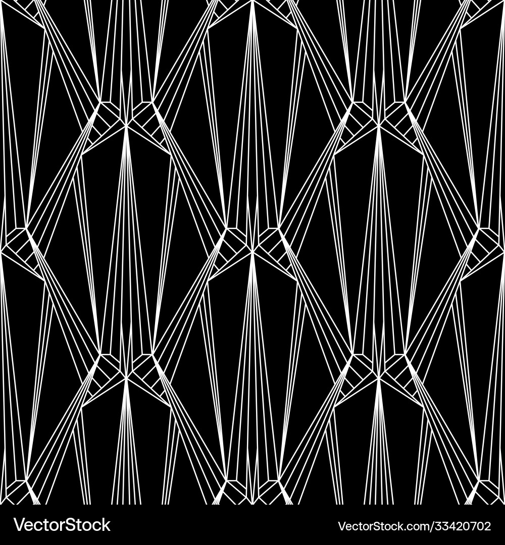 Art deco pattern black white background Royalty Free Vector