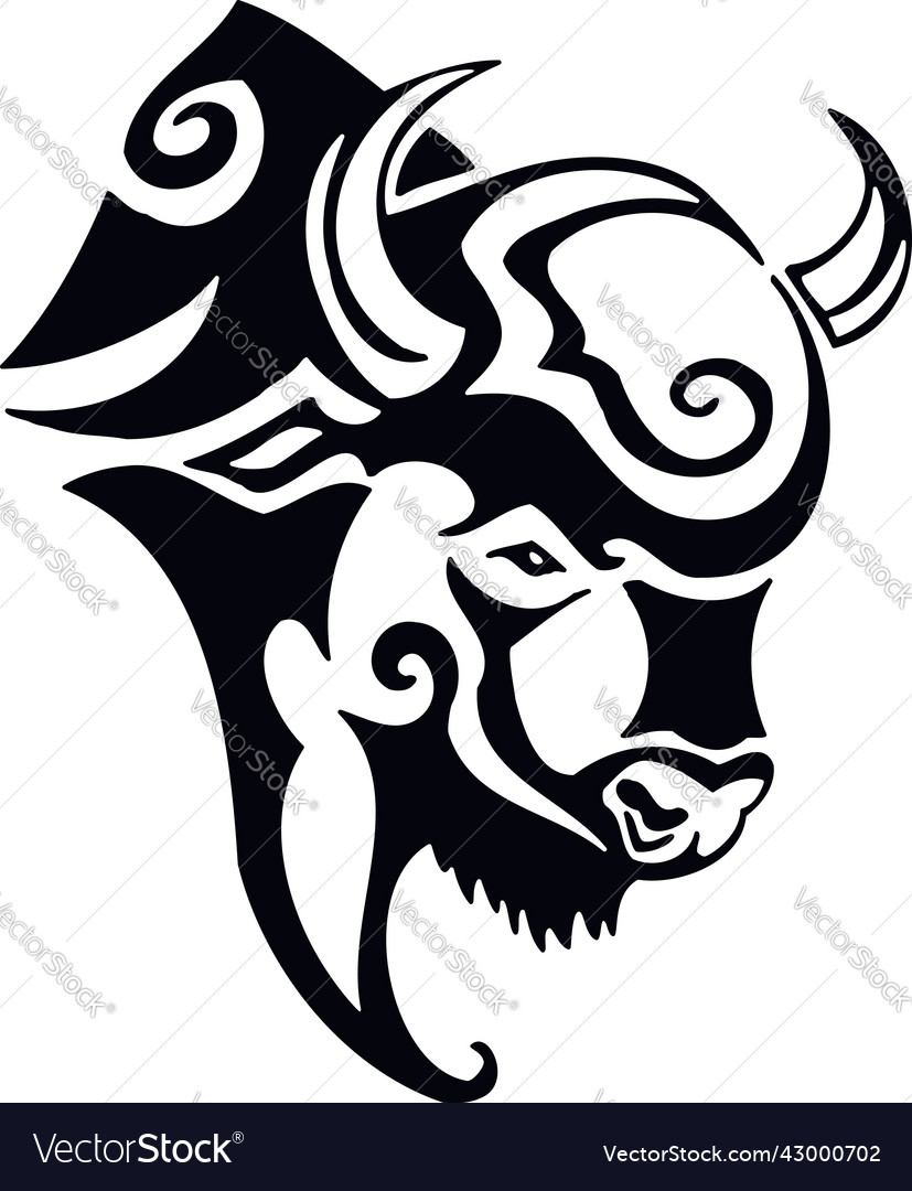 Bison - wild animals logo animal Royalty Free Vector Image