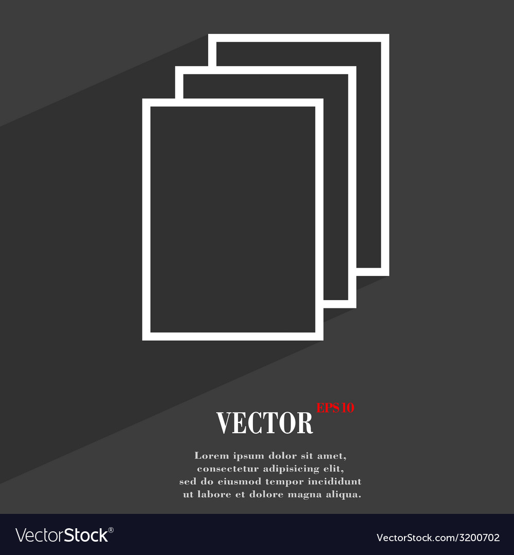 Copy file icon symbol flat modern web design Vector Image
