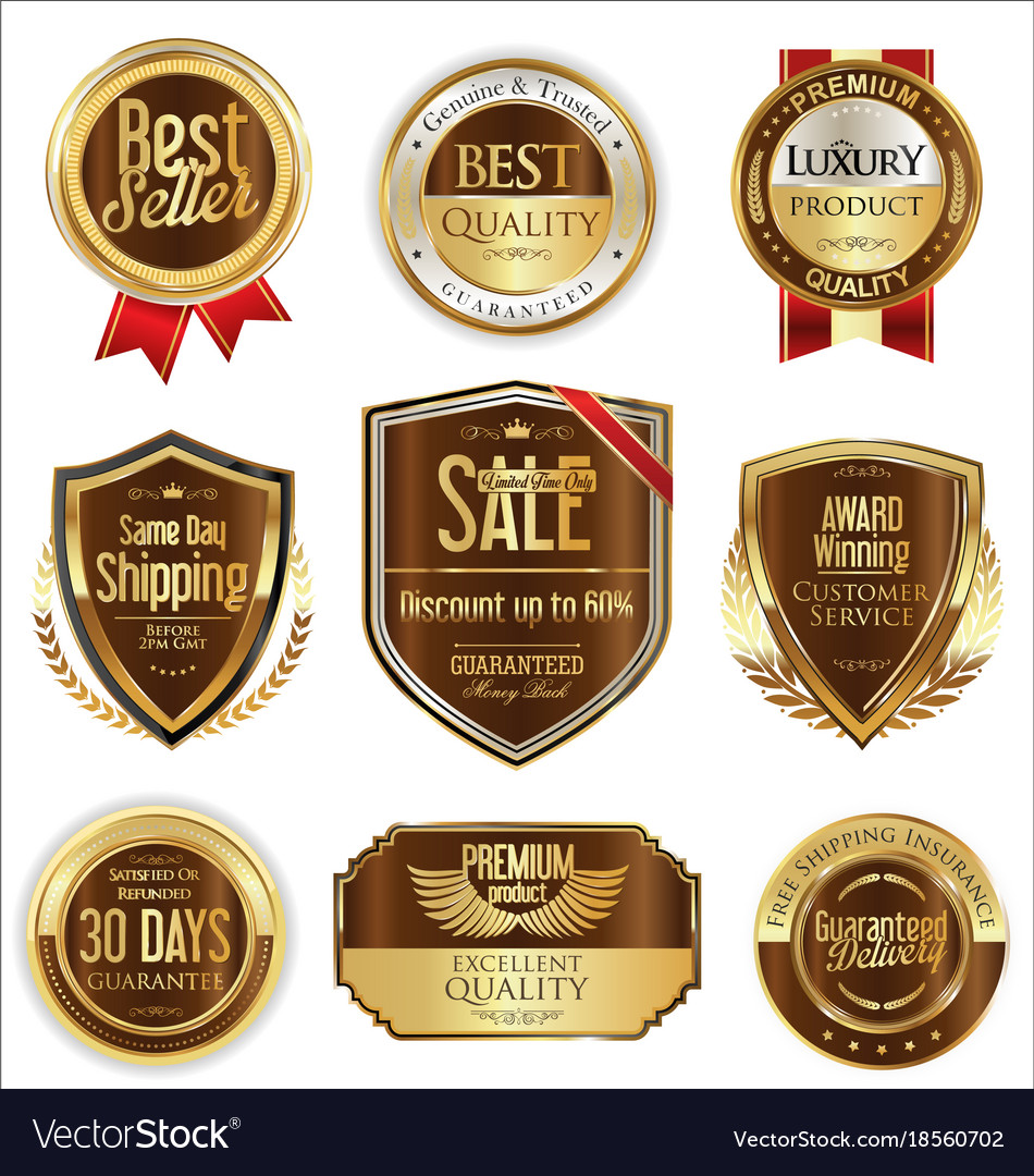 Free shipping and luxury golden labels collection