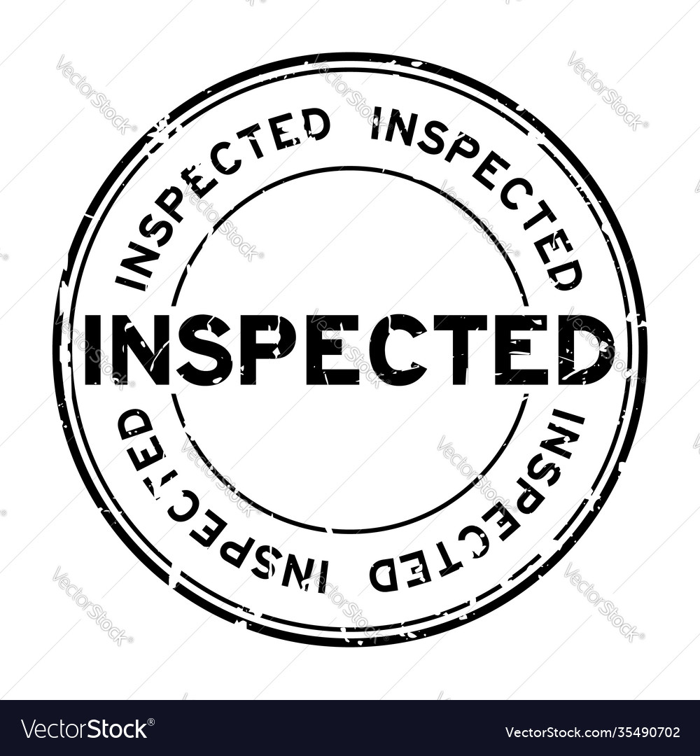 Grunge black inspected word round rubber seal Vector Image