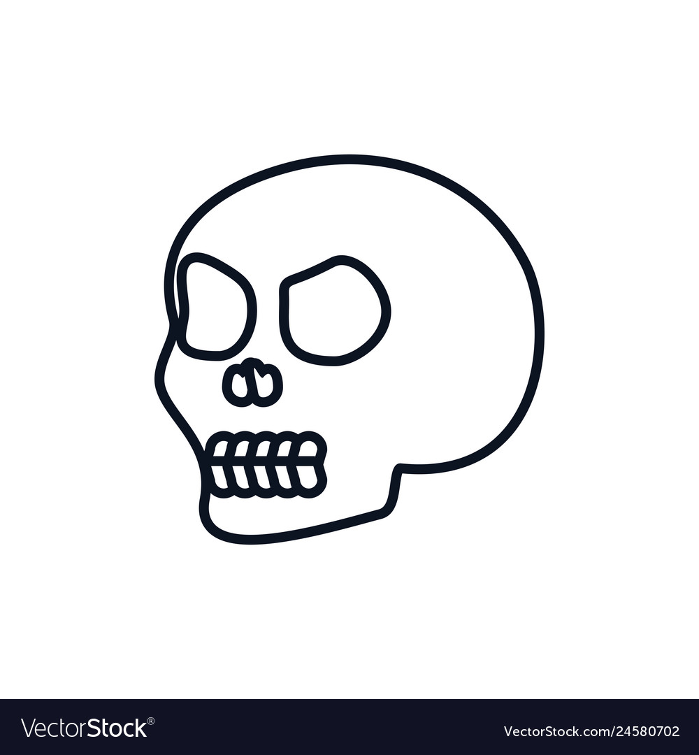 Head skull isolated icon Royalty Free Vector Image
