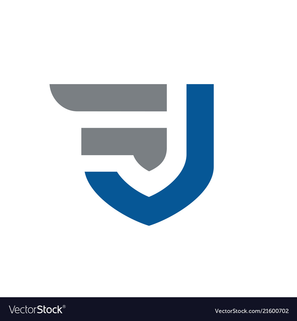 initial letters fj or jf logo design royalty free vector