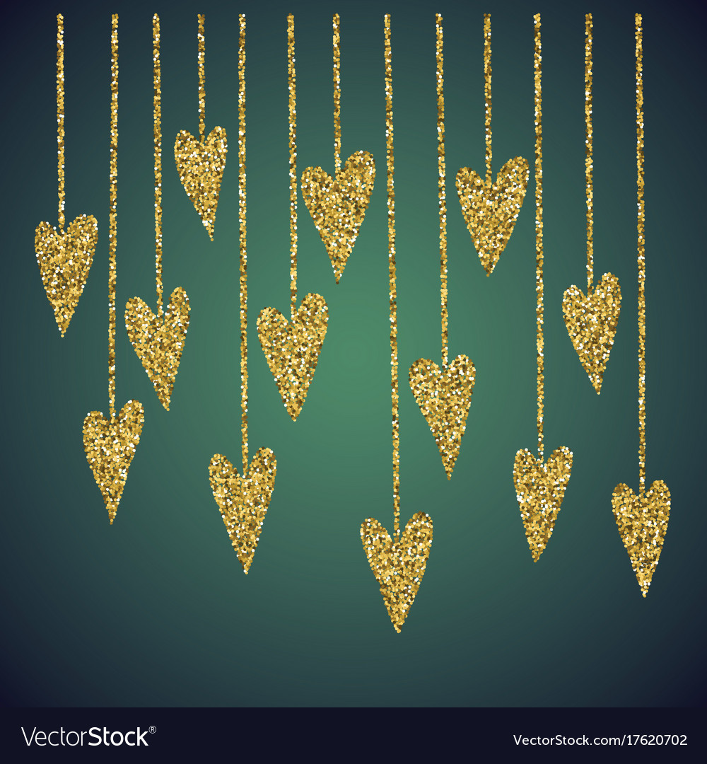 Jewelry gold glitter of love heart symbol Vector Image