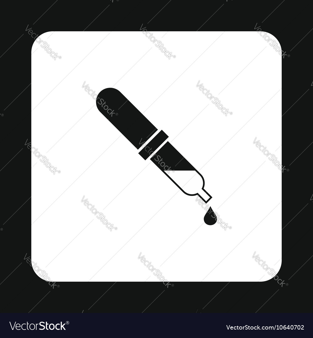 Pipette icon in simple style Royalty Free Vector Image