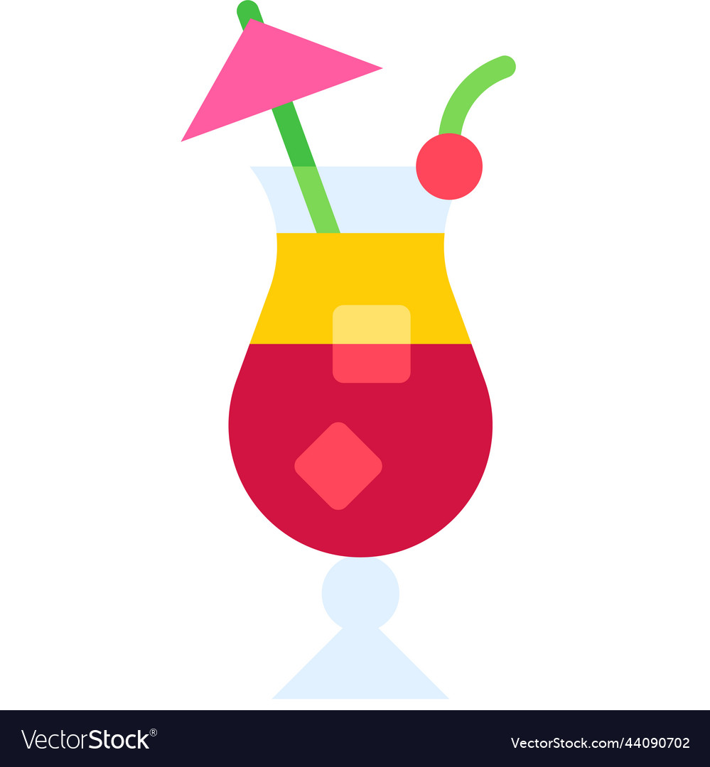 Sex On The Beach Cocktail Icon Alcoholic Mixed Vector Image 4100