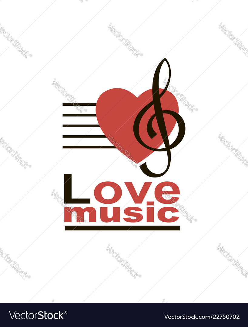 treble clef with heart
