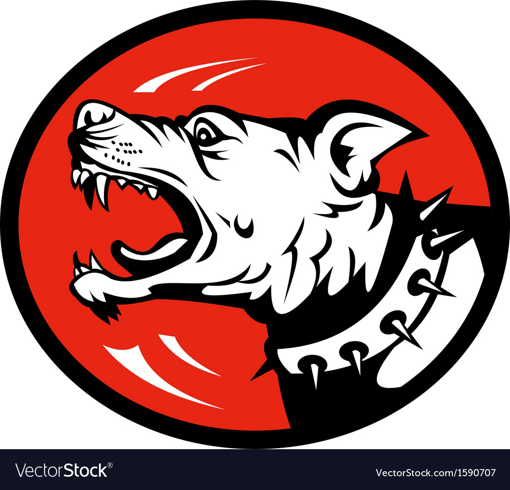 Angry dog barking side view Royalty Free Vector Image