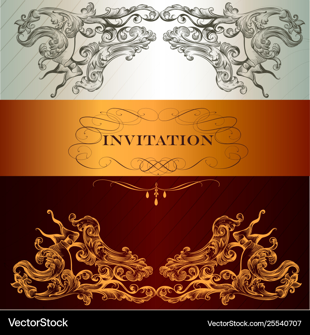 Elegant Invitation Card For Menu Or Wedding Vector Image
