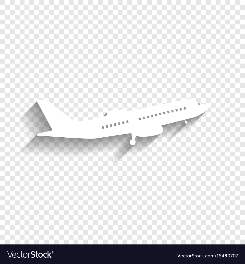 Flying plane sign side view white icon