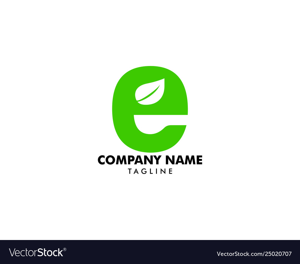 Letter E Leaf Logo Royalty Free Vector Image Vectorstock