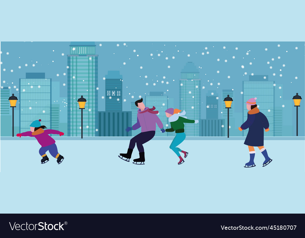 Merry christmas and happy new year holiday scene Vector Image