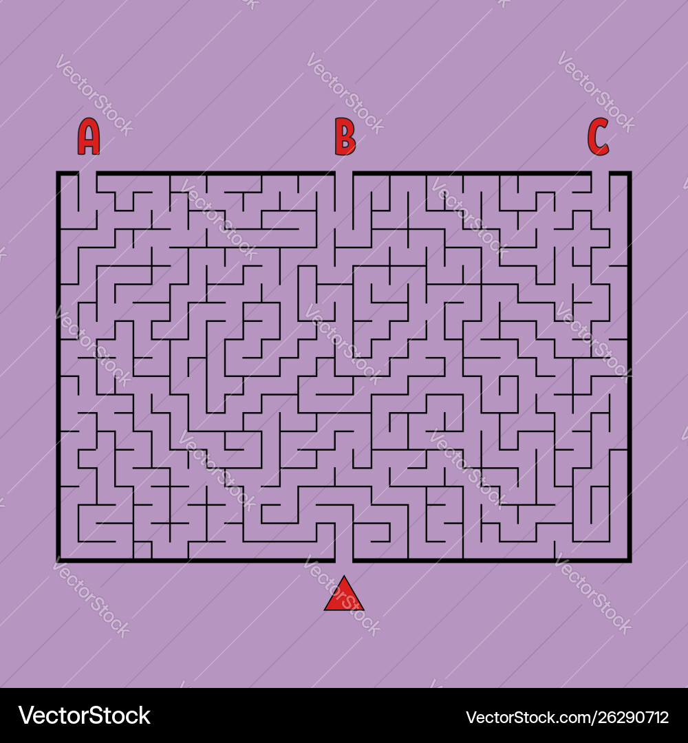Abstract rectangular large maze game for kids Vector Image
