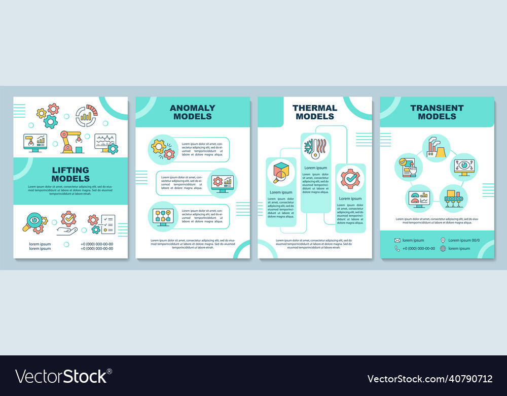 Digital twin models green brochure template Vector Image