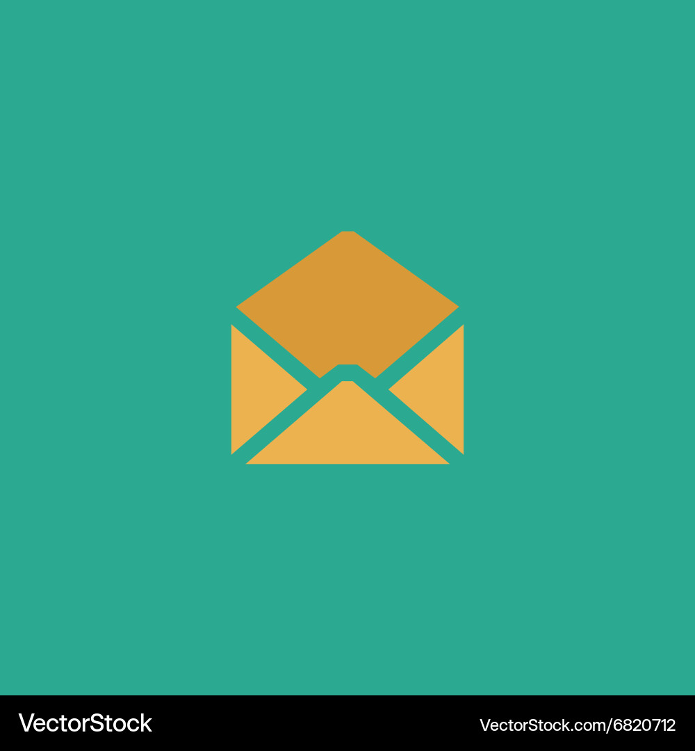 Envelope mail icon flat Royalty Free Vector Image