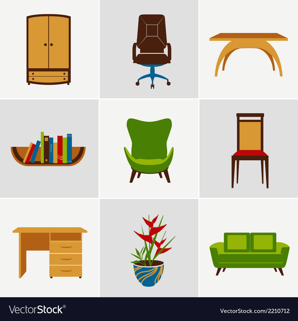 Furniture flat icons