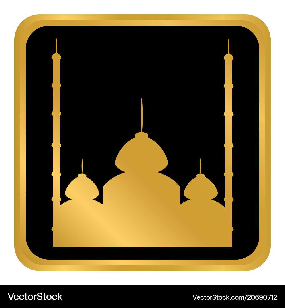 Mosque button on white Royalty Free Vector Image