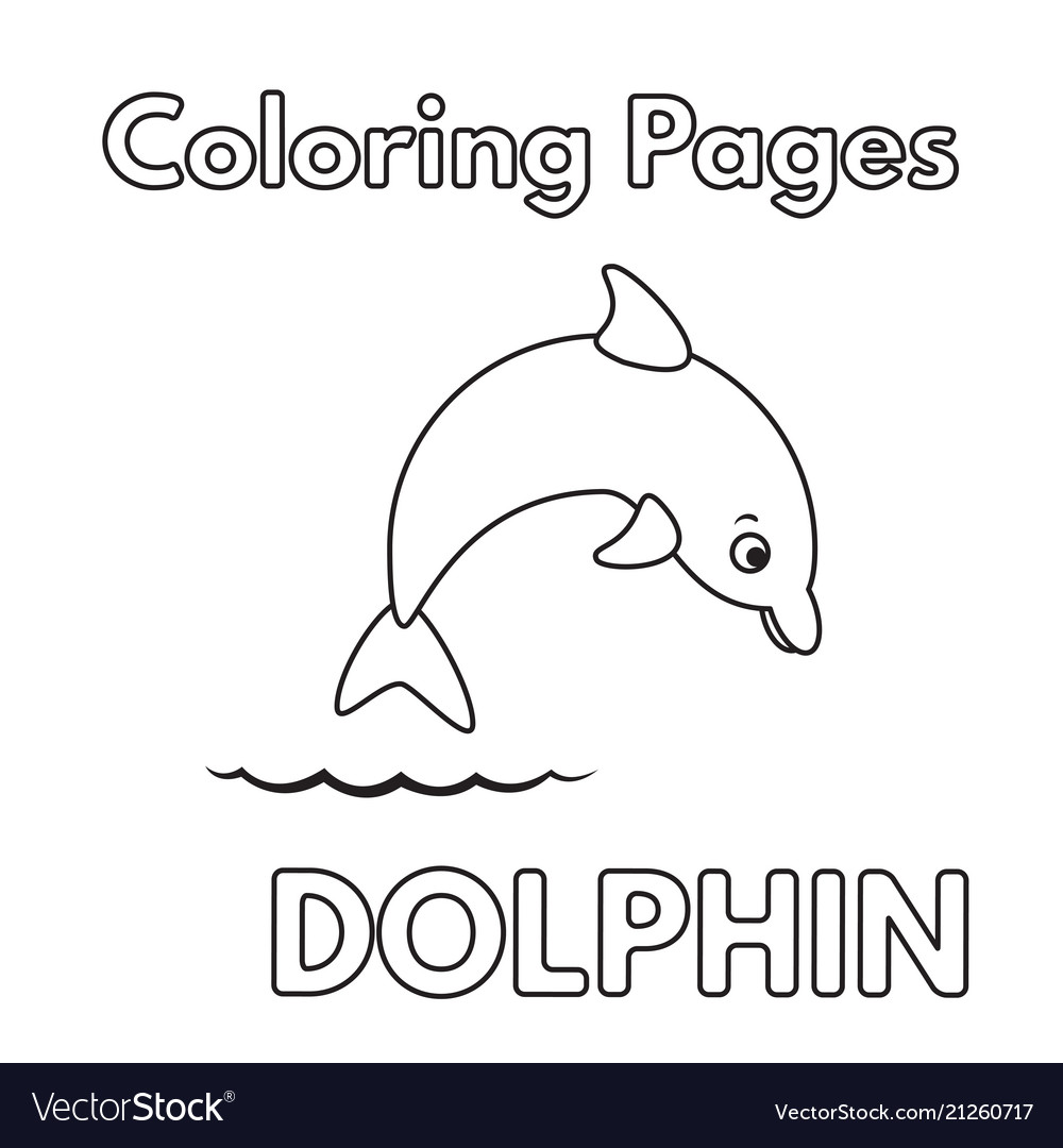 Cartoon dolphin coloring book Royalty Free Vector Image Cartoon dolphin coloring book Royalty Free Vector Image