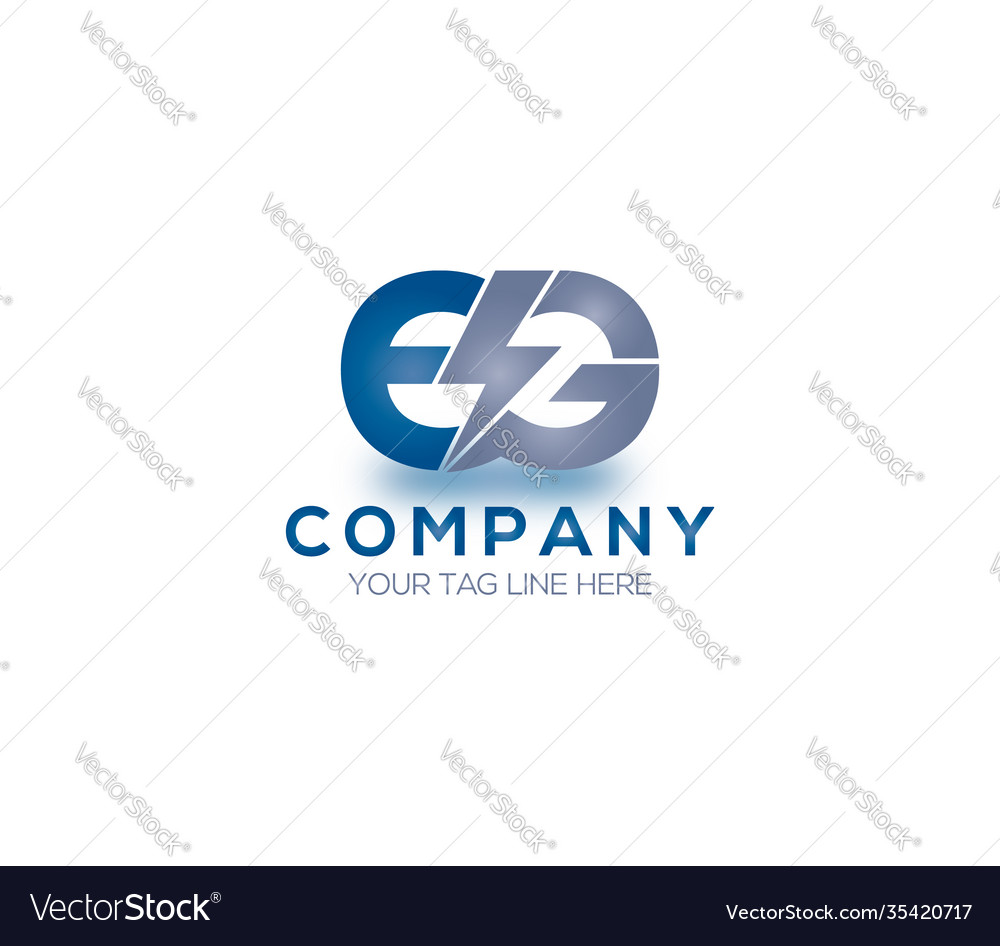 Eg alphabet electric logo design concept Vector Image