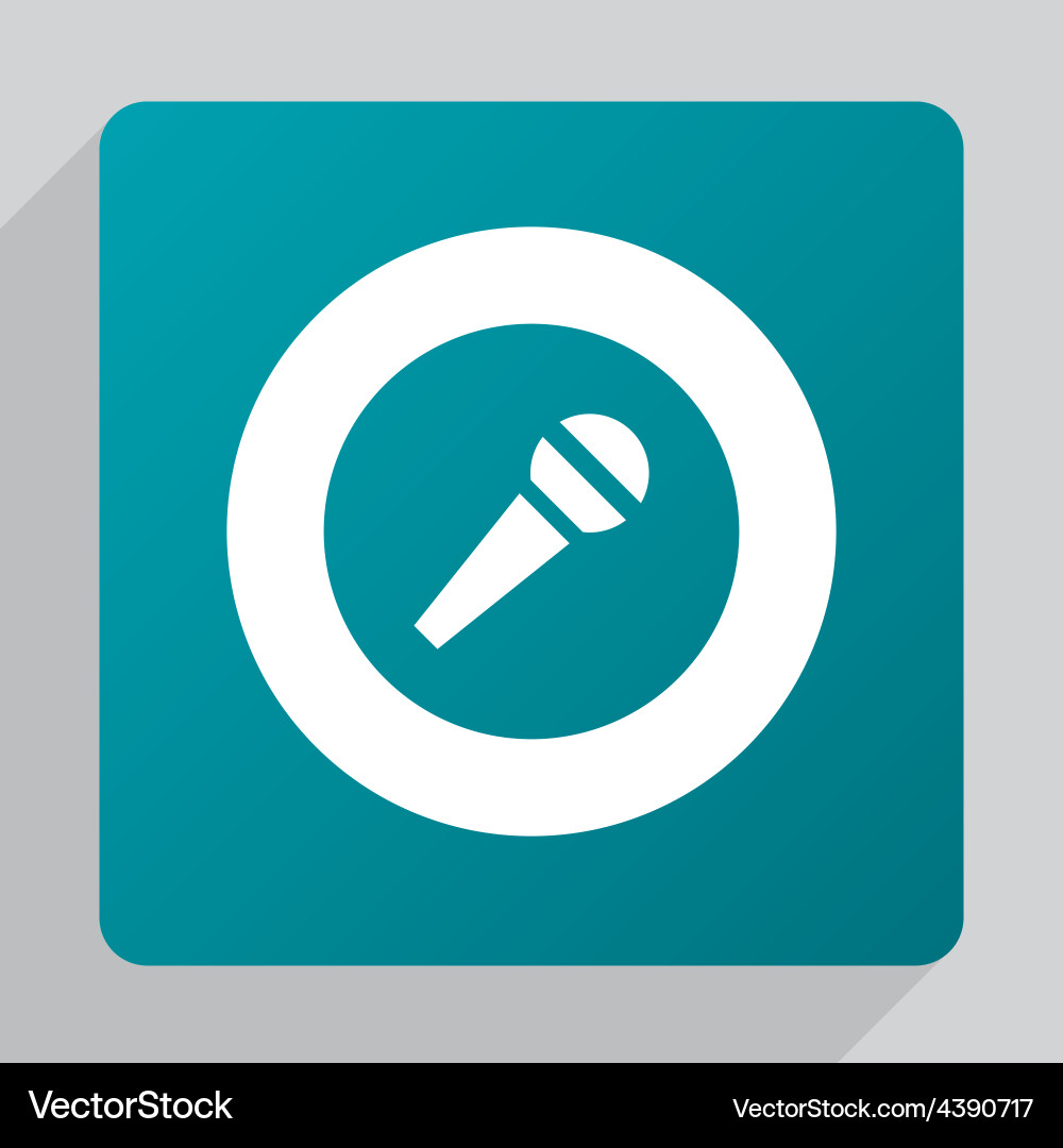 Flat microphone icon Royalty Free Vector Image