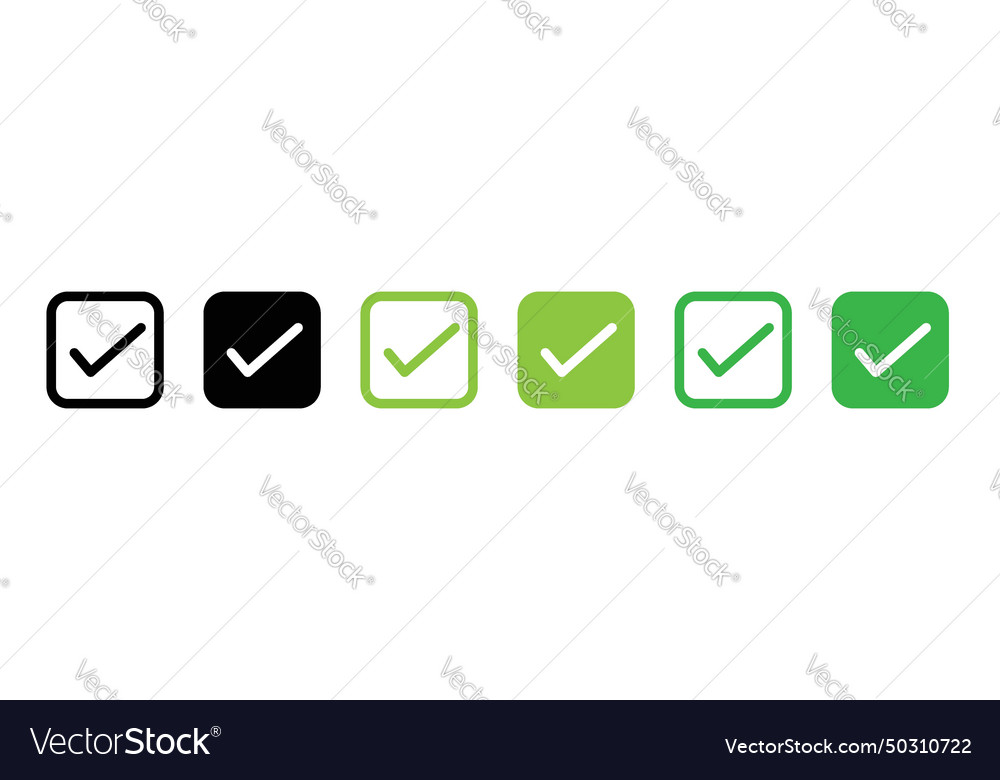 Checkbox icon set check box tick mark symbol Vector Image