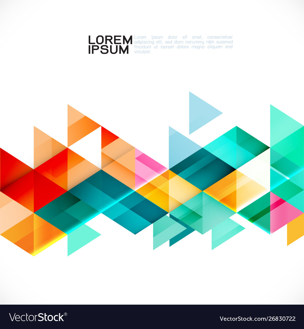 Colorful transparency and fade triangle on white Vector Image