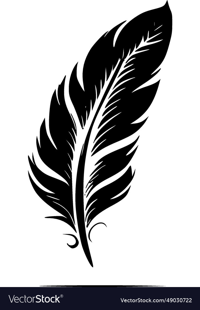 Feathers - black and white Royalty Free Vector Image