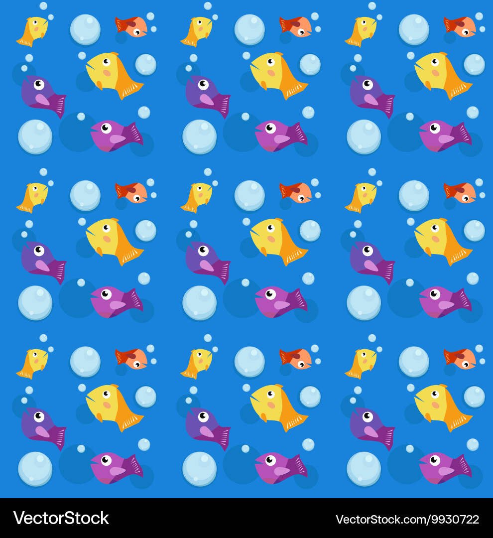Fish Pattern Blue Background Fish pattern on blue background Royalty Free Vector Image