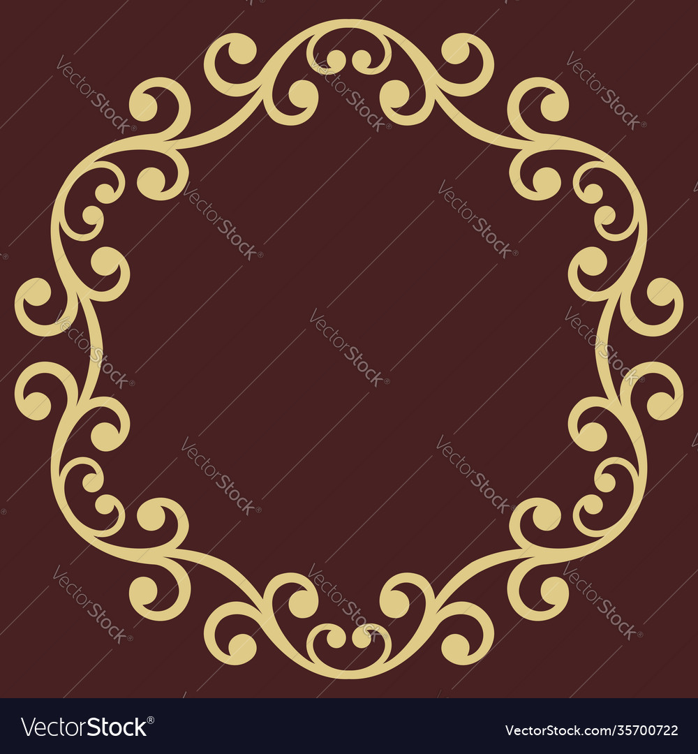 Floral round frame Royalty Free Vector Image - VectorStock