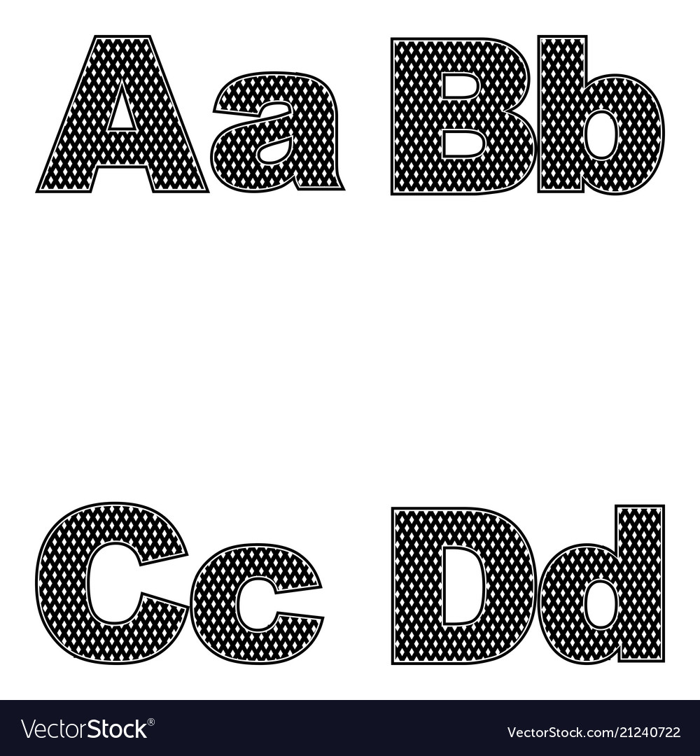 Four letters a b c d large and small simple Vector Image