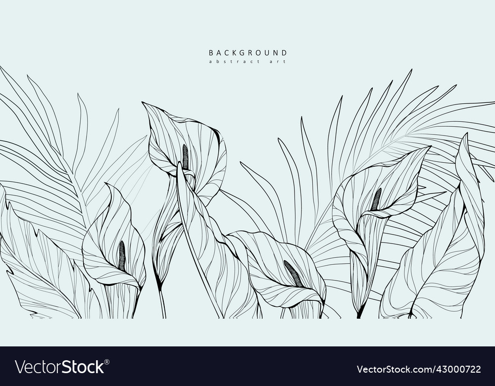 Luxury botanical background with trendy Royalty Free Vector