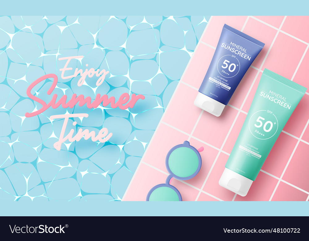 Protection cosmetic products designsunscreen Vector Image