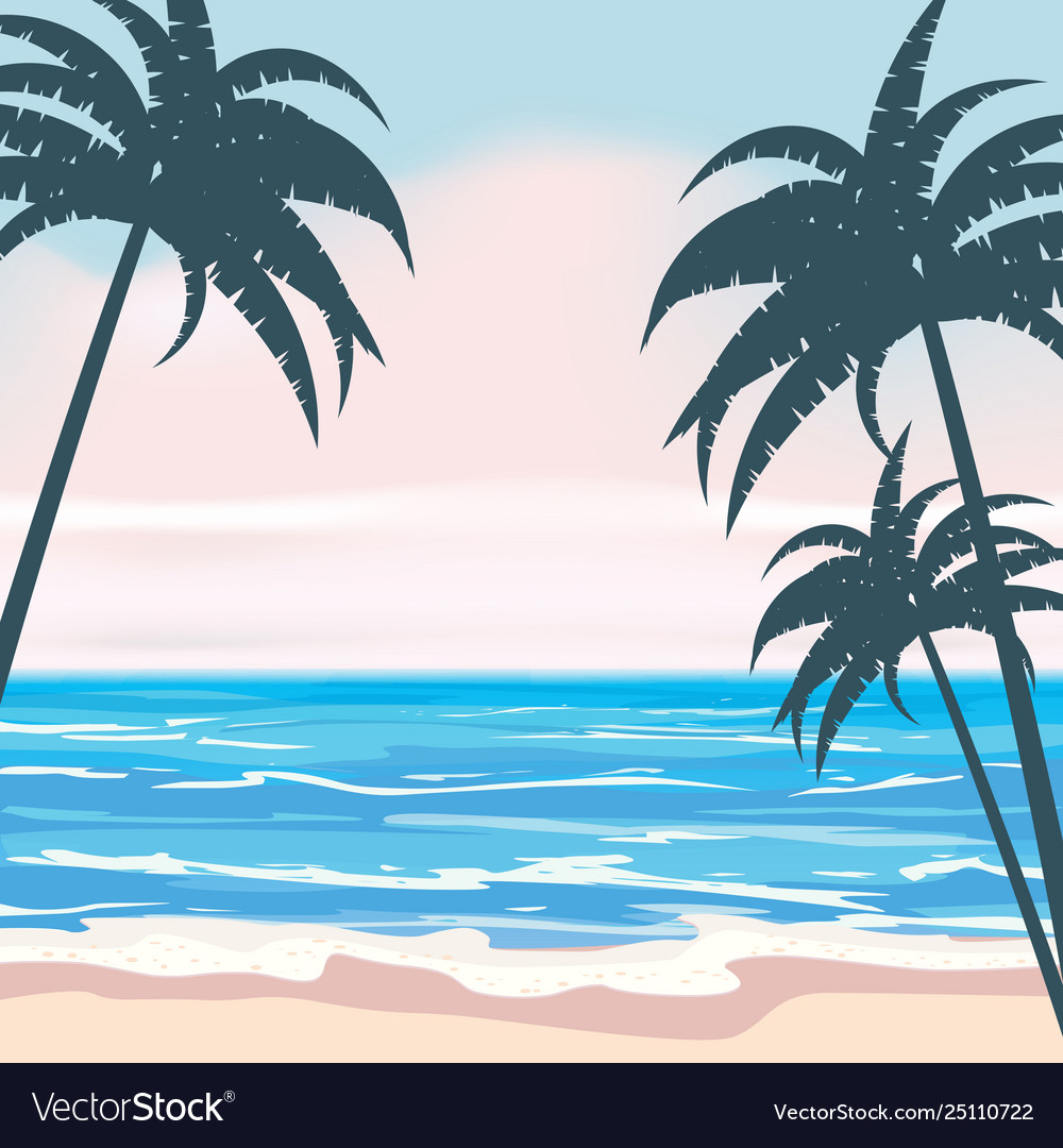 Summer tropical background template with exotic Vector Image