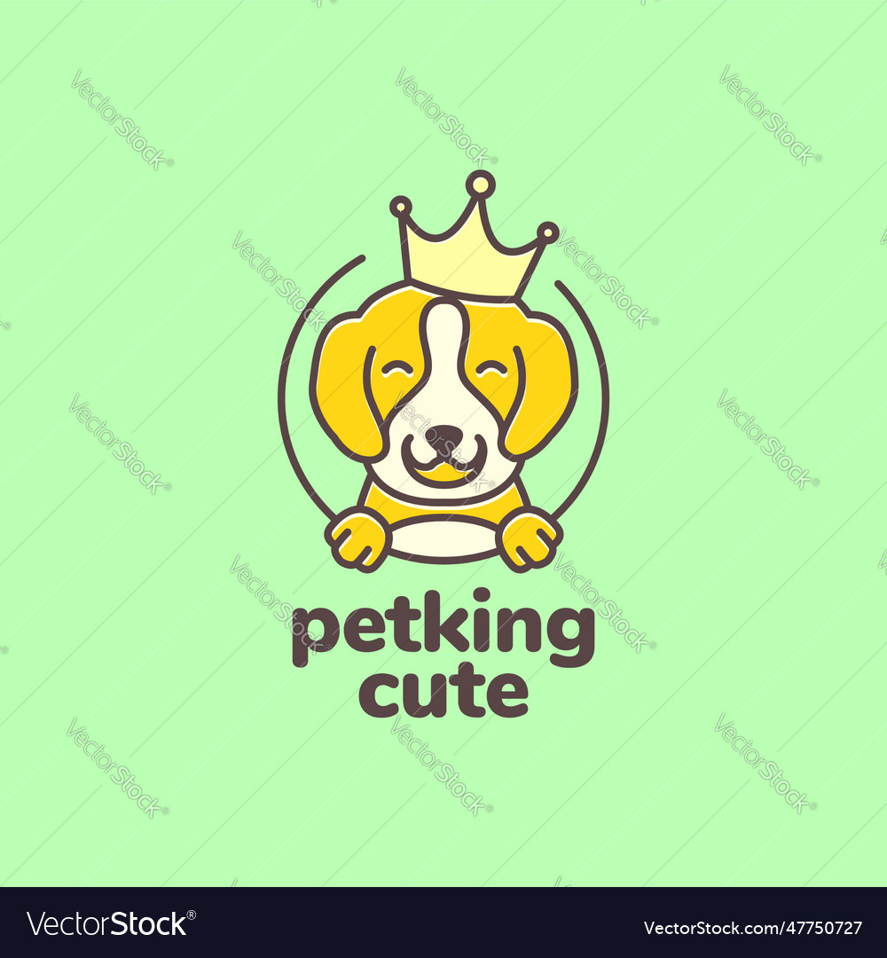 Animal pets puppy dog beagle crown king mascot Vector Image