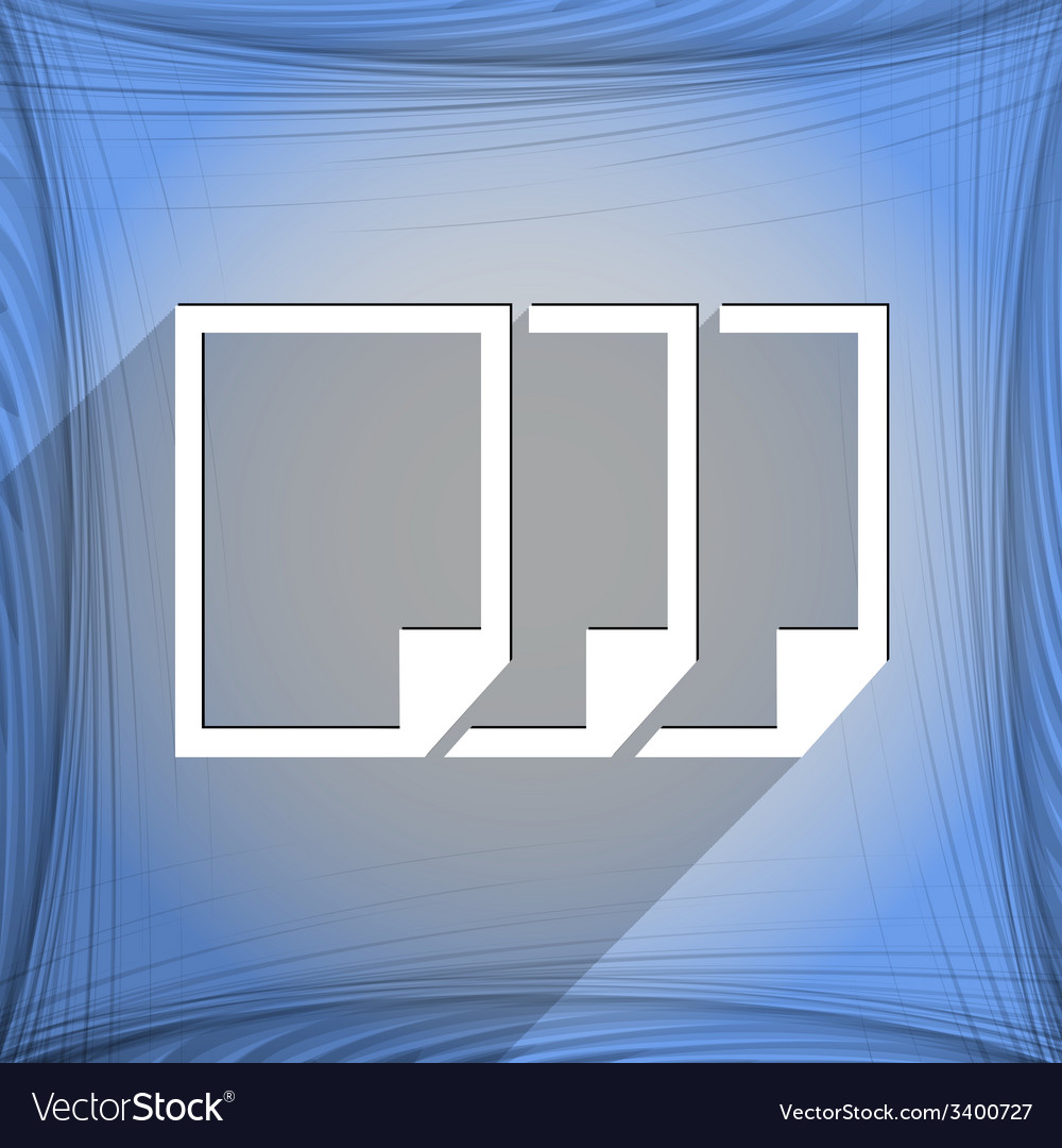 Copy file icon symbol flat modern web design Vector Image