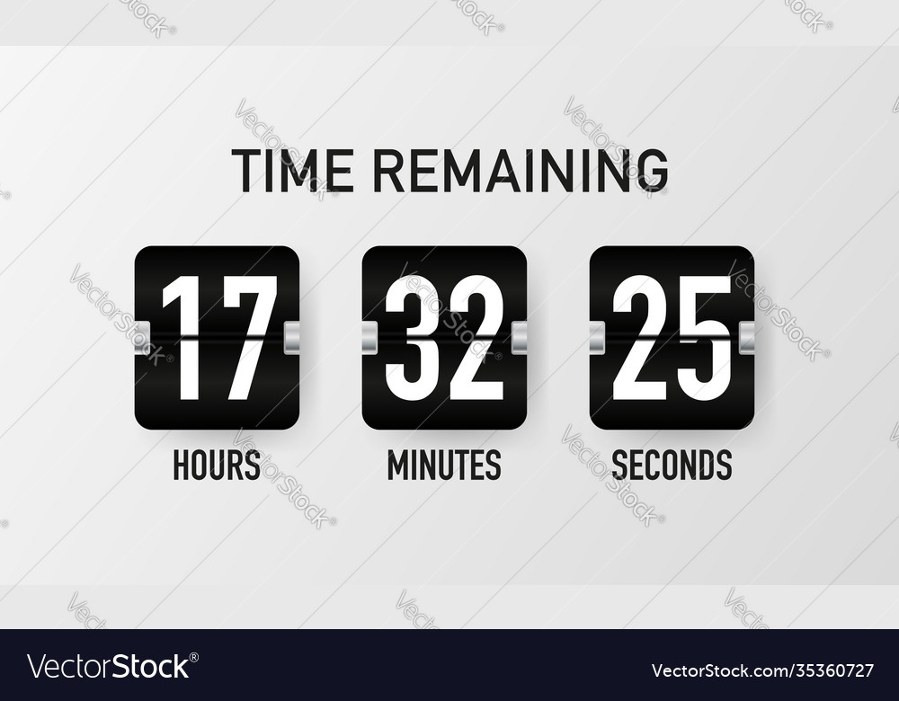 Countdown timer clock counter mechanical Vector Image