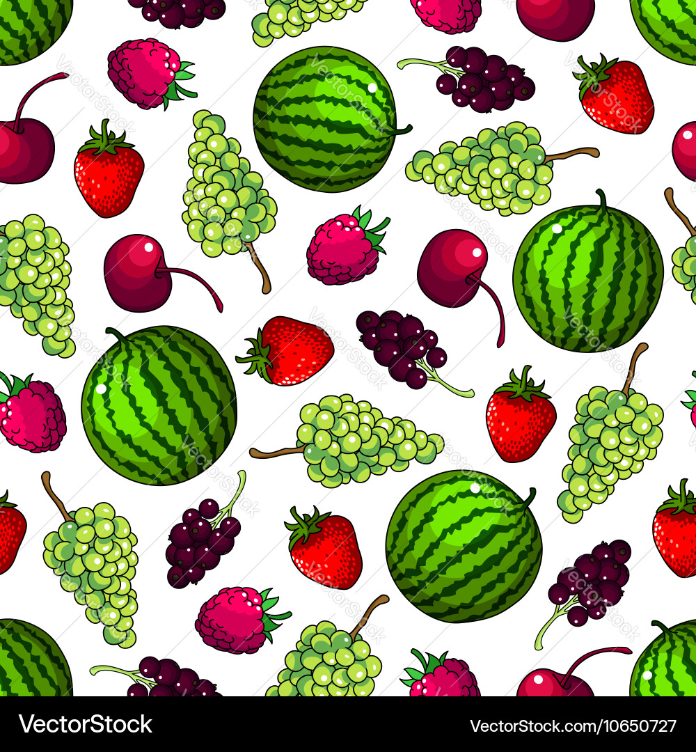 Fruits seamless pattern wallpaper background Vector Image
