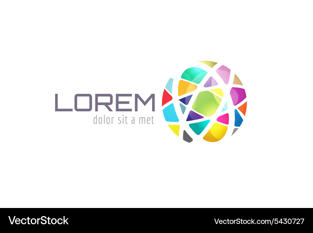 Globe abstract logo template Circle shape Vector Image